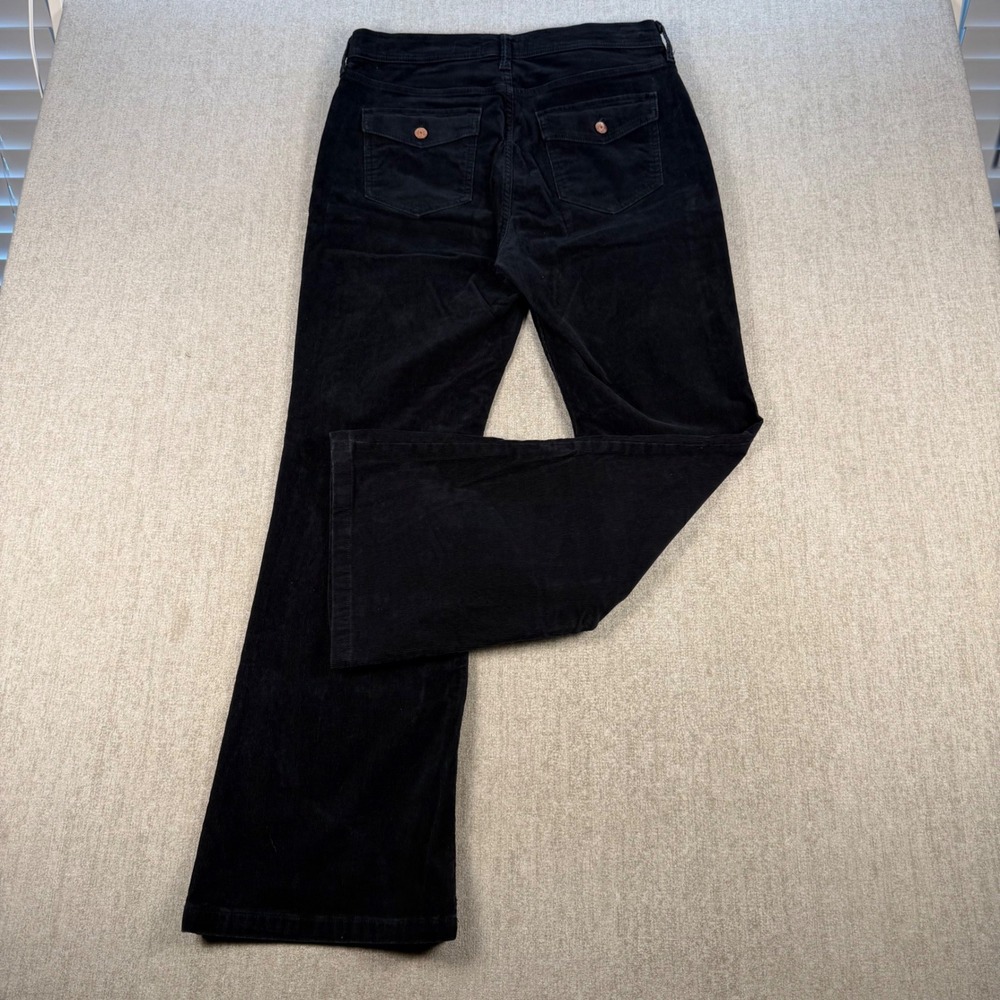 Gap 70s Flare Pants Womens 14R Black Corduroy High Rise Stretch Retro Pockets - Picture 7 of 10
